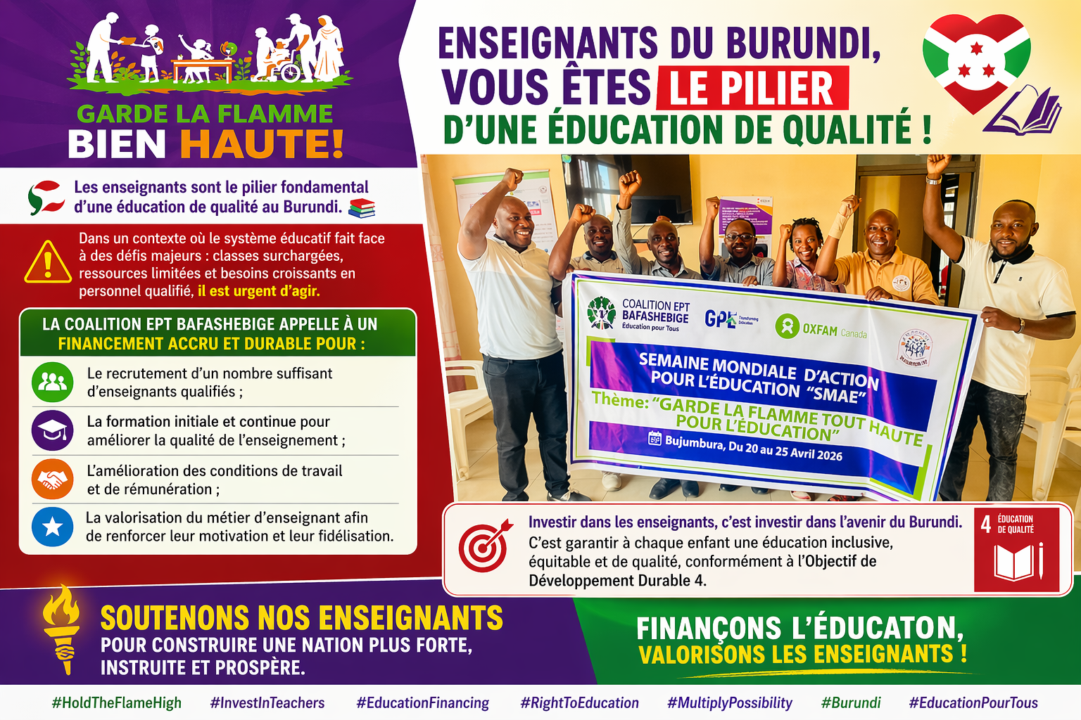Les enseignants sont le pilier fondamental d’une éducation de qualité au Burundi. 🇧🇮📚