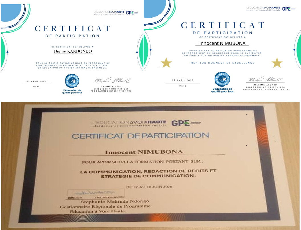 Renforcement des capacités techniques du Secrétariat technique de la Coalition EPT BAFASHEBIGE grâce à l&rsquo;appui du Partenariat mondial pour l&rsquo;éducation (GPE) à travers le programme Education Out Loud (EOL), géré par Oxfam Danemark