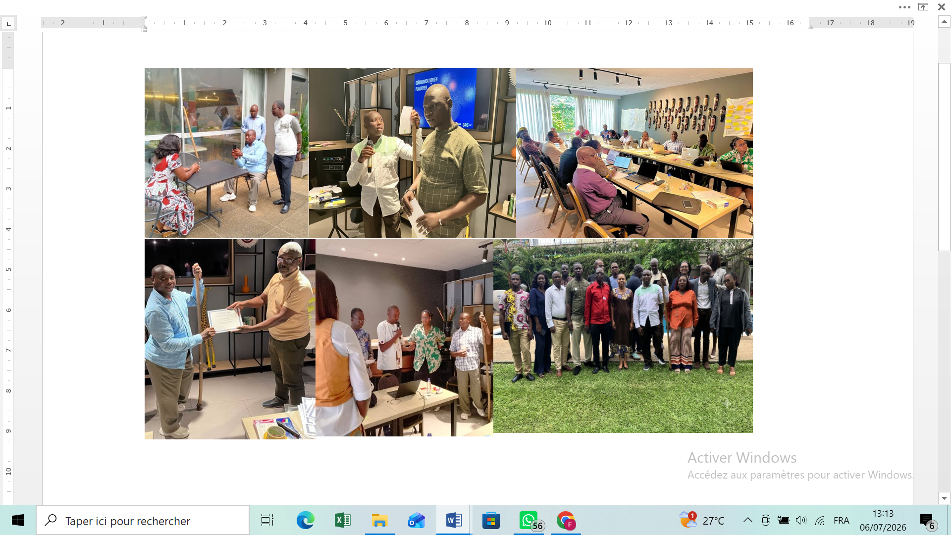 Rapport de mission en Côte d&rsquo;Ivoire relatif à la participation à l&rsquo;atelier régional de renforcement des capacités sur la narration stratégique et la documentation où la Coalition EPT BAFASHEBIGE a été représentée par NIMUBONA Innocent : Chargé de la Communication, Suivi-Évaluation